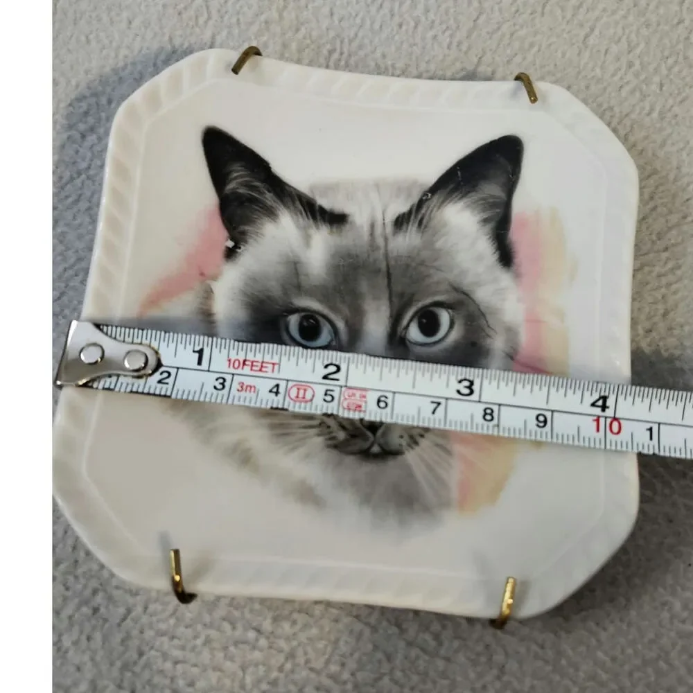 Chadwick Siamese Hanging Cat Plate Wall Decor Japan Vintage Gray